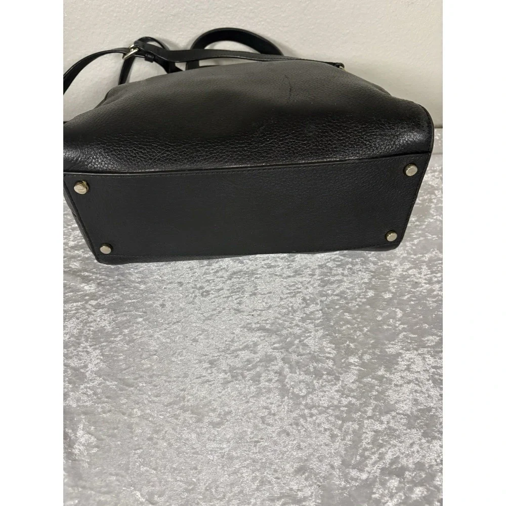 Kate Spade New York Black Pebbled Satchel with‎ Tassel & Detachable Strap